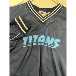 NFL Titans Youth Pullover Jacket S 6/7 V-Neck Navy Polyester & Nylon Striped Tri